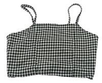 Černo-bílý kostkovaný crop halenkový top George