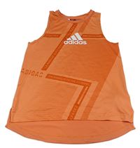 Oranžový funkční sportovní top s logem Adidas