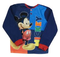 Tmavomodro-modrá fleecová mikina s Mickeym Disney