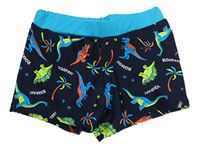 Tmavomodré nohavičkové plavky s dinosaury Kiki&Koko
