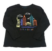 Černé triko s městem Primark