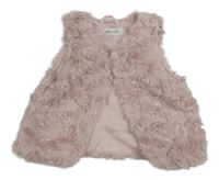Světlerůžová kožešinová vesta zn. H&M