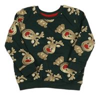 Tmavozelená mikina se soby zn. So Cute