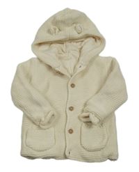 Béžový propínací podšitý svetr s kapucí George 