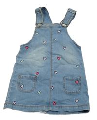 Modré riflové šaty se srdíčky C&A