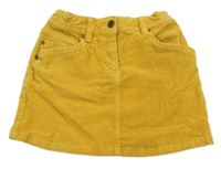 Okrová manšestrová sukně Tchibo 