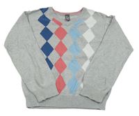 Šedý svetr s károváním Zara