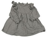 Černo-světlerůžové vzorované šaty s volánky Next 