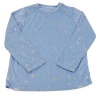 Světlemodrá plyšová mikina s hvězdičkami Primark