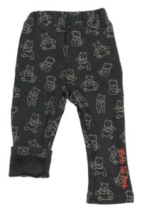 Tmavošedé zateplené tepláky s medvídkem Pú Disney