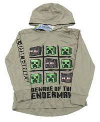 Nové - Béžové triko Minecraft s kapucí Next