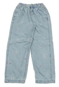 Světlemodré rifle s kytičkami Lefties