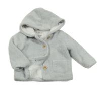 Šedý třpytivý chlupatý zateplený svetr s kapucí C&A