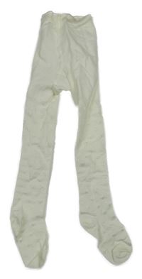 Smetanové silonové punčocháče se srdíčky 