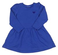 Safírové teplákové šaty se srdíčkem Name it 