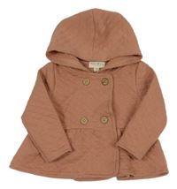 Starorůžový prošívaný teplákový kabátek s kapucí Rabbit Bear