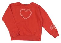 Červená mikina se srdíčkem a nápisem George 