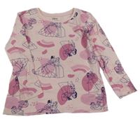 Světlerůžové triko s princeznami Disney 