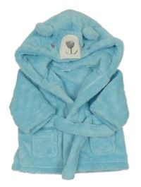 Tyrkysový chlupatý župan s kapucí - medvídek