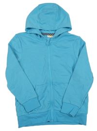 Tyrkysová propínací mikina s kapucí Kids