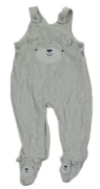 Šedé sametové dupačky s medvídkem George 