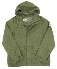 Nové -Khaki-hnědá vzorovaná riflová jarní bunda s nápisem a kapucí H&M