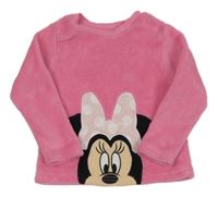 Neonově růžová chlupatá mikina s Minnií Disney