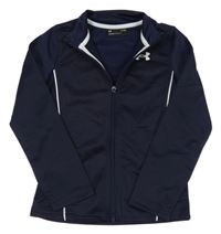 Tmavomodrá propínací sportovní mikina s logem Under Armour