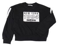 Černá crop mikina s nápisem H&M