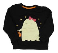 Černá mikina s duchem a dýní so cute