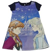 Fialovo-modro-tmavomodré šaty s Frozen zn. Disney