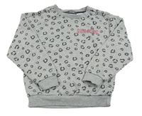 Šedo-černá vzorovaná melírovaná mikina s nápisem PRIMARK