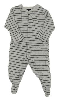 Světlešedo-černý pruhovaný melírovaný overal PRIMARK