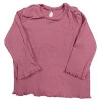 Starorůžové žebrované triko Matalan
