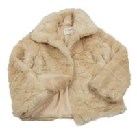 Pudrová kožešinová podšitá bunda s límečkem M&S