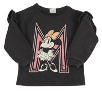 Tmavošedá mikina s Minnie a volánky Disney
