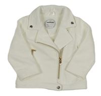 Bílý vzorovaný zateplený křivák se srdíčky a límečkem ORCHESTRA