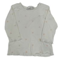 Bílé žebrované triko se srdíčky IDENTIC Nature