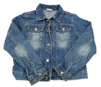 Modrá riflová crop bunda s límečkem Matalan