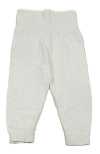 Bílé žebrované tepláky