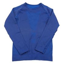 Tmavomodré thermo triko s pruhy a vzorem crivit