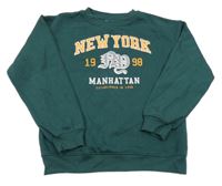 Smaragdová mikina s nápisy a číslem YOUNG IDOLS