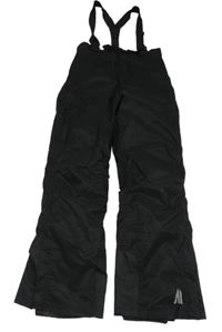 Nové - černé šusťákové funkční zimní oteplovačky s odepínacími kšandami crivit