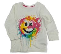 Bílé pyžamové triko se smajlíkem a skvrnkami Next