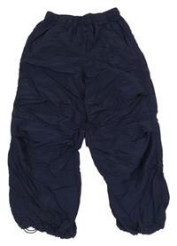 Tmavomodré šusťákové nepromokavé kalhoty H&M