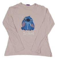 Světlerůžové pyžamové triko se Stitchem Disney