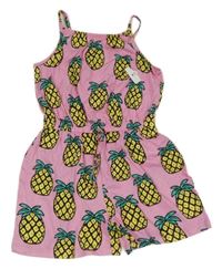 Nové - růžový letní overal s ananasy F&F