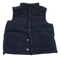 Tmavomodrá prošívaná šusťáková zateplená vesta F&F