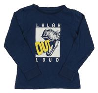 Tmavomodré pyžamové triko s dinosaurem a nápisy SALENTO