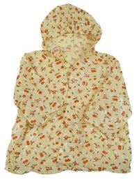 Vanilková pláštěnka s třešničkami a ptáčky a kapucí